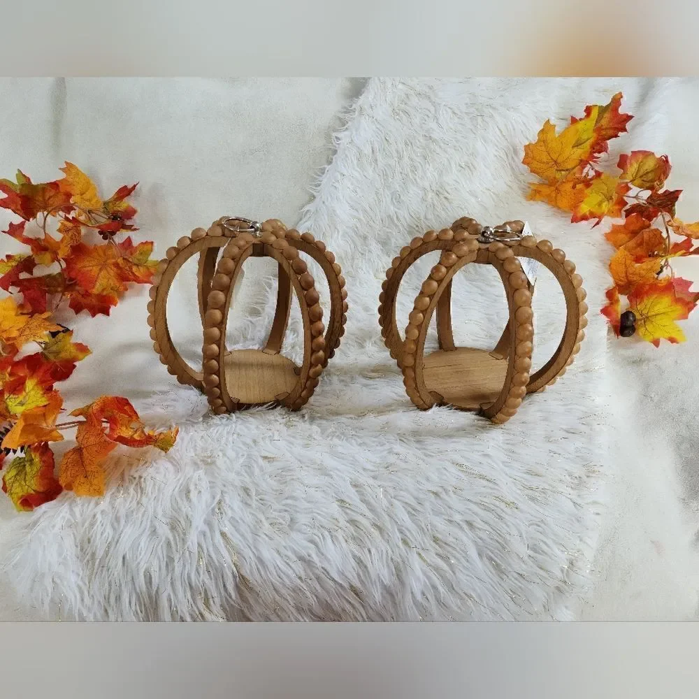 New Lot of two Fall/Thanksgiving home decor/ centerpiece wooden
